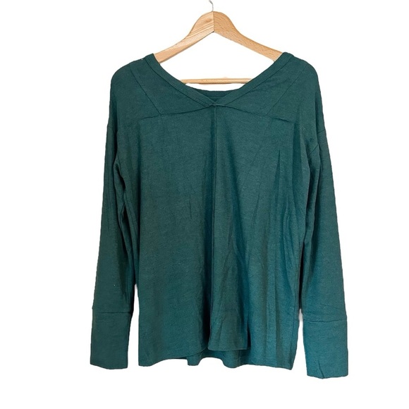 Michael Stars NWT Front to Back Long Sleeve Top Madison Brushed Jersey Ivy Large - Picture 2 of 6